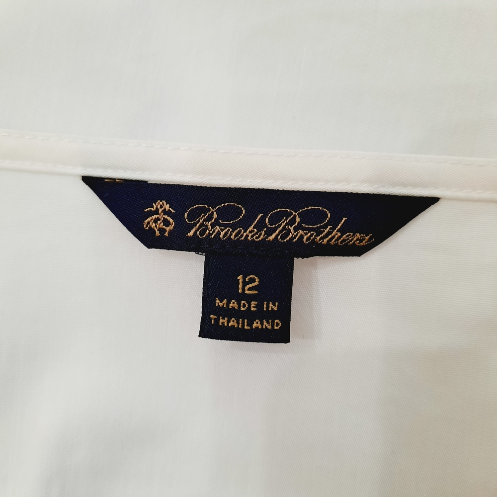 Brooks Brothers White Poplin Peplum Top 12 - Picture 5 of 6